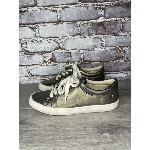 Frye Kerry Pewter Leather Low Top Lace Up Fashion Sneakers Women's Sz 7M US/38EU - Picture 13 of 16